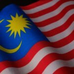 a close up of the flag of malaysia